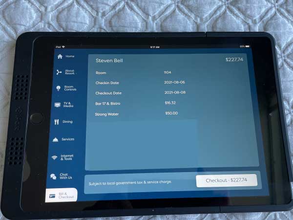 Universal Orlando Adventura Hotel Room Control and Info iPad